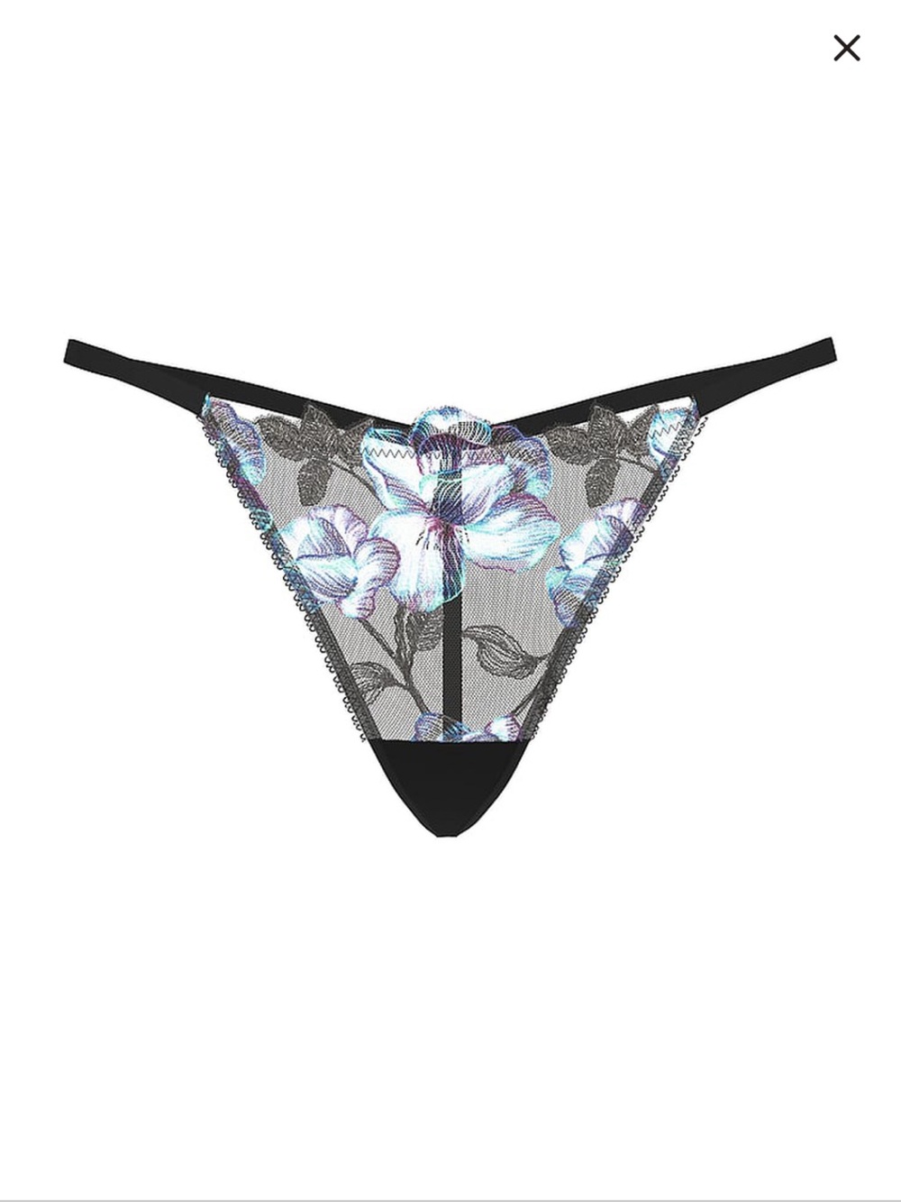 Victoria's Secret Black Sheer Floral Lace Panties